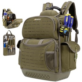 BLISSWILL Tool Bag Backpack for men,Heavy Duty Tool Backpack Bag with Waterproof Molded Base，62 Pockets/40 Loops Heavy Duty Tools Organizer Bags/Electrician/Industrial/Construction Work Backpack