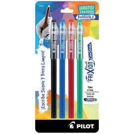 Pilot Bolígrafos borrables Frixion Color Sticks, colores surtidos, blister con 3 piezas más una de regalo (4 piezas), punto fino (0.7 mm.), 19151