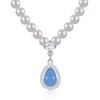 Pearl Necklaces for Women Teardrop Moonstone Pendant Necklace Pearl Jewelry