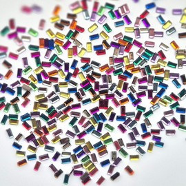 Nail Ssen Nail Stone Parts Acrylic Stone Rectangular 1.5X3mm Color Mix 100-Pack / 네일쎈 네일스톤파츠 아크릴 스톤 직사각 1.5X3mm 칼라믹스 100개입
