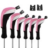 Andux Golf Club Head Covers 6pcs/Set Long Neck (3 Hybrid