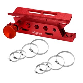 MEGREZ Adjustable Fire Extinguisher Mount Holder, Aluminum Quick Release Fire Extinguisher Holder with 8 Clamps, Compatible with Jeep Wrangler UTV Polaris RZR, Red