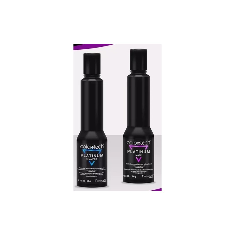 Nutrapel Shampoo Matizador + Emulsion Platinum 300ml C/u Nutrapel