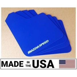 StreetRays [Originals] [SR] 04-16 Mazdaspeed 3 & Mazda 3 Mud Guard Flaps STARTER Set BLUE w/ Vinyl Logo