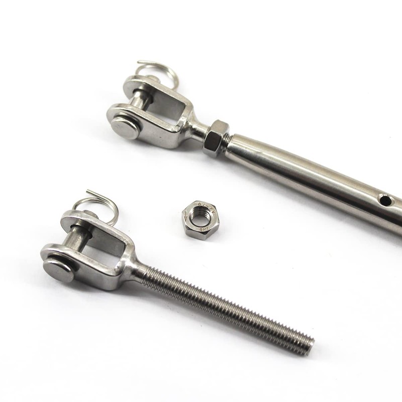 2Pcs 304 Stainless Steel Rigging Screw Jaw Closed Body M8,