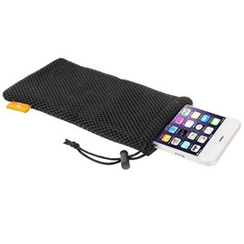 DFV mobile - Nylon Mesh Pouch Bag with Chain and Loop Closure for Vivo Iqoo Neo6 (2022) - Black