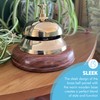 Elegant Brass Reception Desk Bell with Wooden Base – Ideal