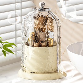 Makeup Brush Holder | 8.27x5.71 inches 360° Rotating Make Up Organiser | Makeup Organiser Storage | Cosmetic Brush Holder for Bathroom, Vanity, Bathroom Countertops