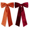 5.5in Burnt Orange Wine Red Velvet Long Tail Hair Bow