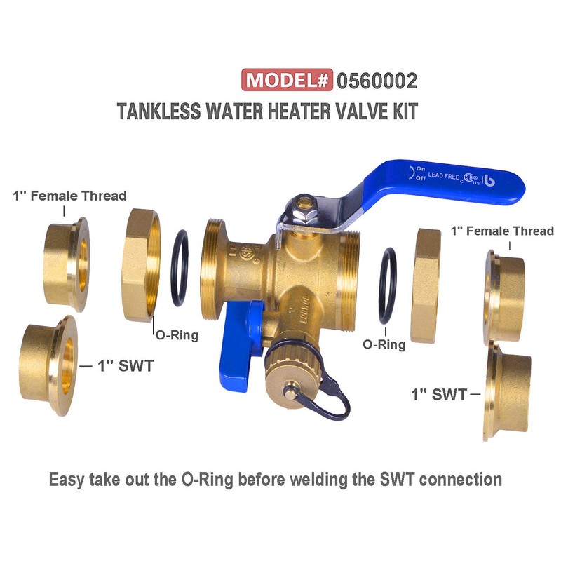 Hydro Master Tankless Water Heater Service Valve Kit with Pressure