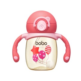 YOHKOH Baby Sippy Cups with Weighted Straw, PSU Learning Cup, No Spill, Sippy Cups for Toddlers 4-6 Months, Soft Spout, Transition, Sippy Cups with Handles (6 oz, Red)