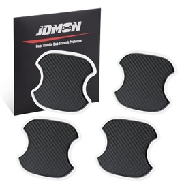 JDMON Car Handle Cup Scratch Protector, 4PCS TPU Carbon Fiber Texture Door Bowl 3D Sticker Universal Fit Handle Paint Cover Guard