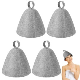 Pack of 4 Sauna Hat, Felt Sauna Hat, Sauna Hat, Felt Sauna Cap for Men and Women, Sauna Hat, Shower Cap, Soft and Comfortable, Both for Men and Women, Suitable for Sauna, Spa, Bathroom (Grey)