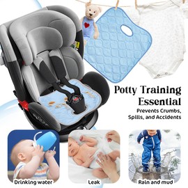 WALLFID 2-in-1 Car Seat Protector Set - Universal Non-Slip Leather Seat Protector + Waterproof Baby Mat for Spills, Crumbs and Potty Training