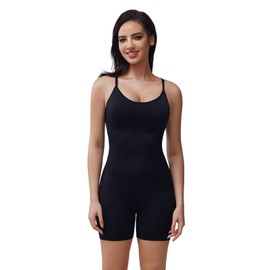 USEASY Tummy and Thigh Control Shapewear Hourglass Shapewear for Women Push Up Bodysuit Shaping Bodysuit for Women Black M