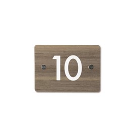 Wood Effect Address House Sign - 148mm x 104mm Contemporary Modern House Number Printed Address Signage