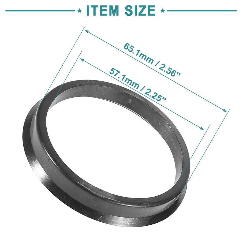ACROPIX 57.1 to 65.1mm Hub Centric Rings Black - Pack