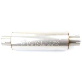 TOTALFLOW 22420S Slotted Ends Straight Through 3-1/2 Inch Universal Exhaust Muffler | 304 Stainless Steel | 3.5 Inch Inner Diameter Inlet/Outlet