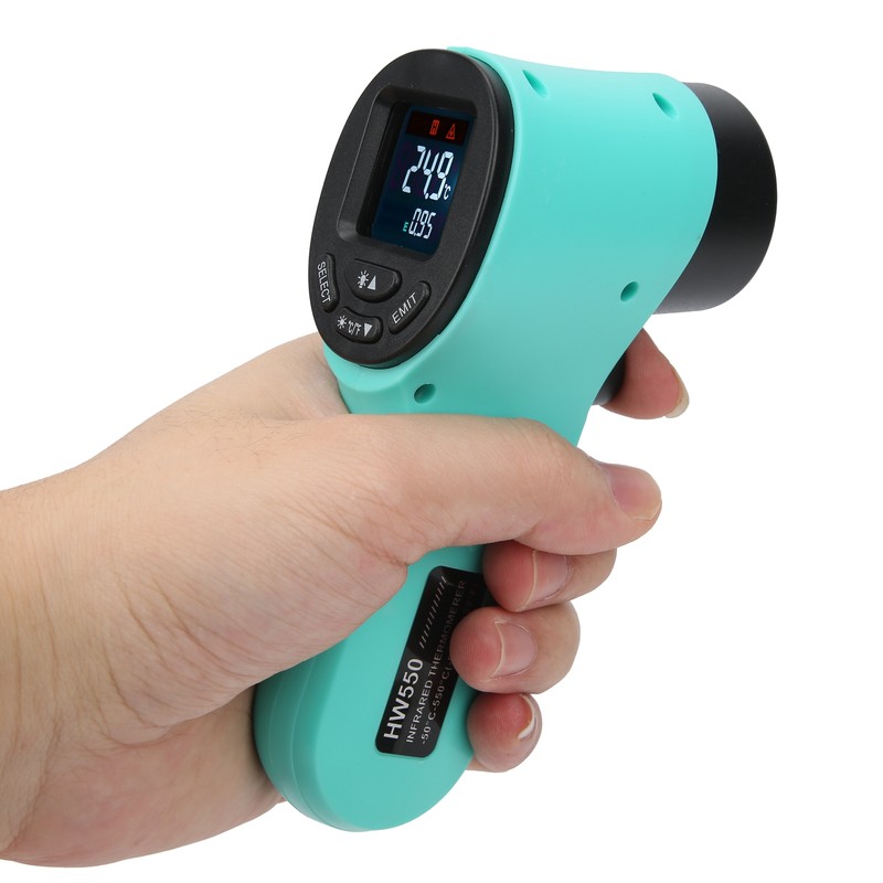Temperature Measuring Gun NonContact Infrared Portable Handheld Thermometer HW550(Green )