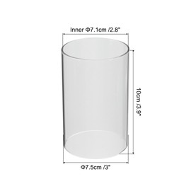 PATIKIL 3"x4" Open Ended Glass Candle Holders, 2Pcs High Borosilicate Glass Chimney Clear Glass Cylinder Candleholder for Candles Table Centerpiece