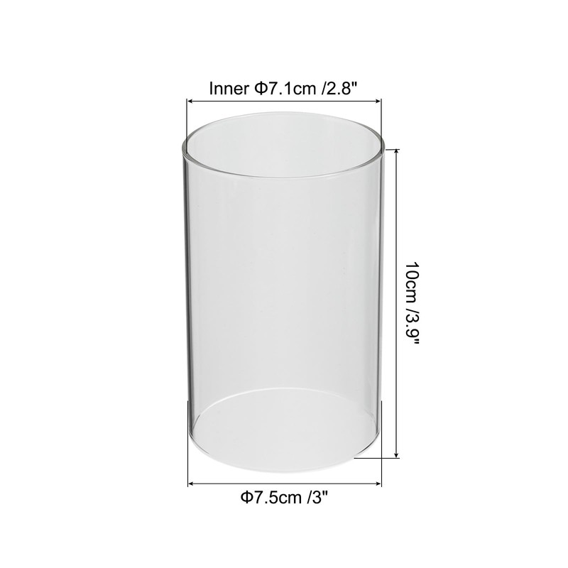 PATIKIL 3"x4" Open Ended Glass Candle Holders, 2Pcs High Borosilicate