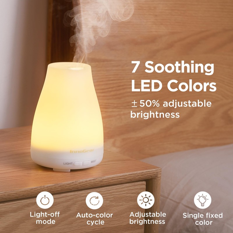 InnoGear Essential Oil Diffuser, 2 Pack Ultrasonic Diffusers for Home