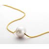 DENGGUANG Pearl Necklace Single Floating Pendant with Sterling Silver Chain