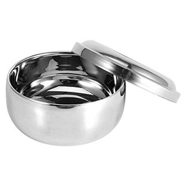 3 en 1 Shave Set de Rasurado, Kit de Afeitar para Hombres, Soporte para Afeitar Profesionales y Taza de tazón de jabón Cepillo de Barba de Pelo de tejón, Juego de tazón de soporte para brocha(Plata)