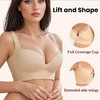 Cekqoci Women's Push Up Bra Hide Back Fat Full Coverage