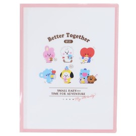 Kamio Japan 10 Pocket A4 Clear File (203738 BT21 Chibi Ni / Alignment)