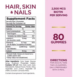 3 Pack Hair Skin Nails 240 Gummies (3x80) 2500 mcg Biotin with Vitamin C, E 2026