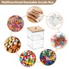 SVNXI Clear Stackable Paper Clip Holder with Bamboo Lid 2