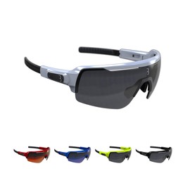 BBB Commander Cycling Glasses | Men's and Women's Sports Glasses Sunglasses Cycling | with Three Interchangeable Lenses | Polycarbonate | MTB Road Bike Urban | Glossy White | BSG-61