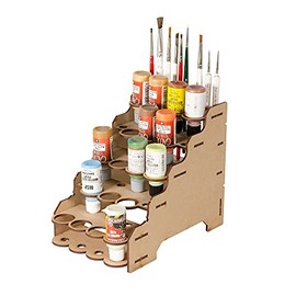 The Broken Token Modular Paint Half Rack w/ 26mm Holes - Multiple Organizer for Paint Bottles, Pots, and Brushes in Tiered Layout - Customize Your Pieces with Easy Organization & Access