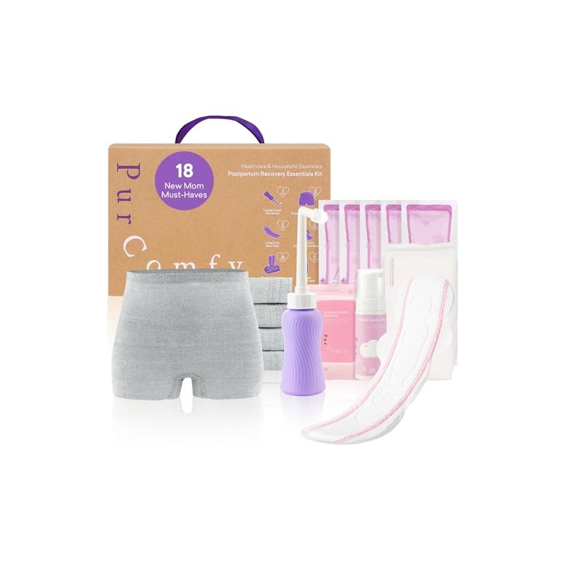 PurComfy 18 Pcs Postpartum Essentials Recovery Kit, Includes 5 Disposable