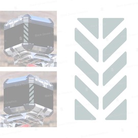 2 x Reflective Strip Stickers Compatible with Touratech Aluminium Panniers Top Case R 1250 R 1200 (White)