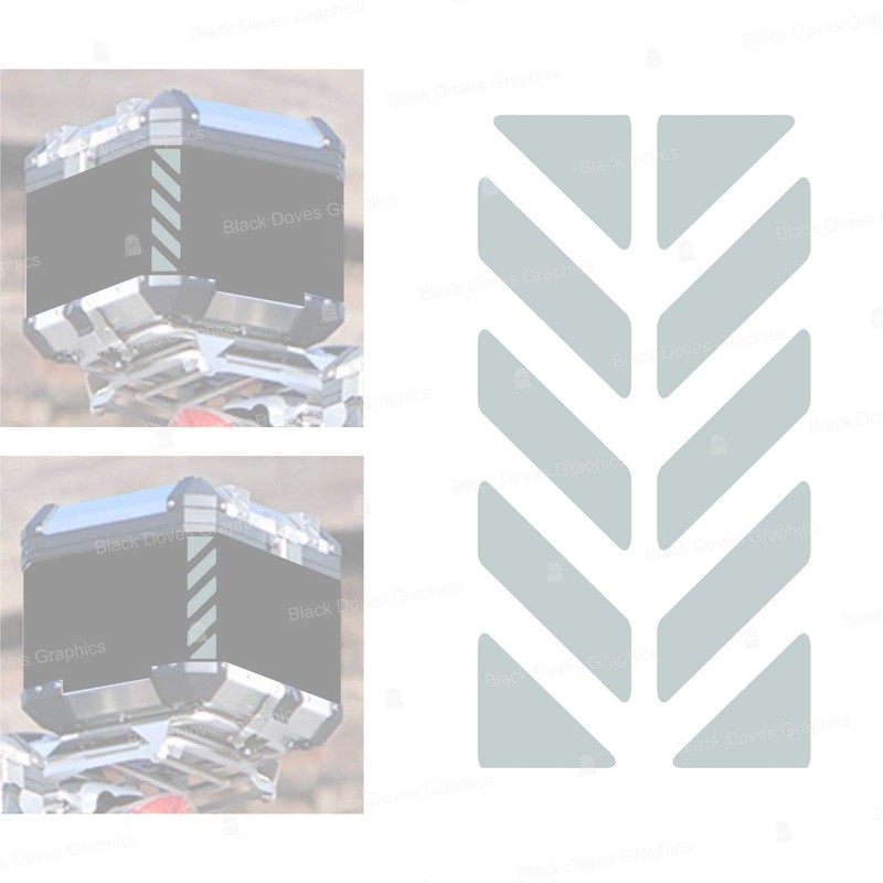 2 x Reflective Strip Stickers Compatible with Touratech Aluminium Panniers