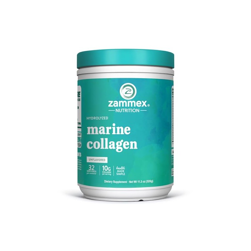 Zammex Polvo Péptidos Colágeno Marino Sabor Salvaje Capturado Peces Apoya