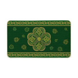 Artoid Mode Golden Lucky Shamrock Clover St. Patrick's Day Doormat, Home Decor Low-Profile Switch Rug Door Mat Floor Mat for Indoor Outdoor 17x29 Inch