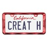 Creathome 3D Curly Wave Pattern Shining Red License Plate Frame
