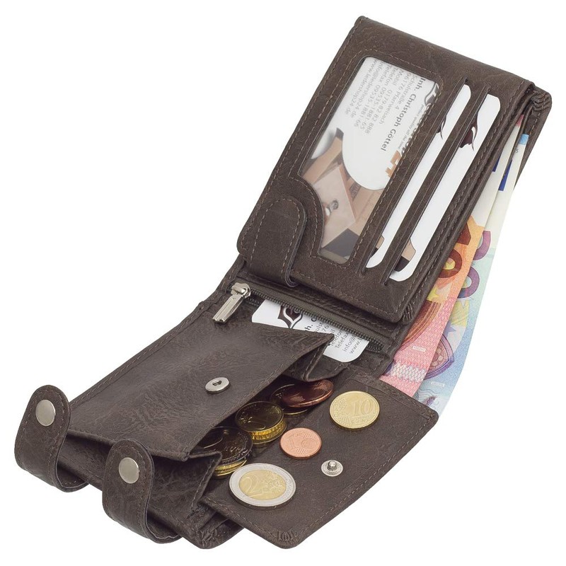 Ledershop24 Gift Set – Faux Leather Biker Wallet with Chain