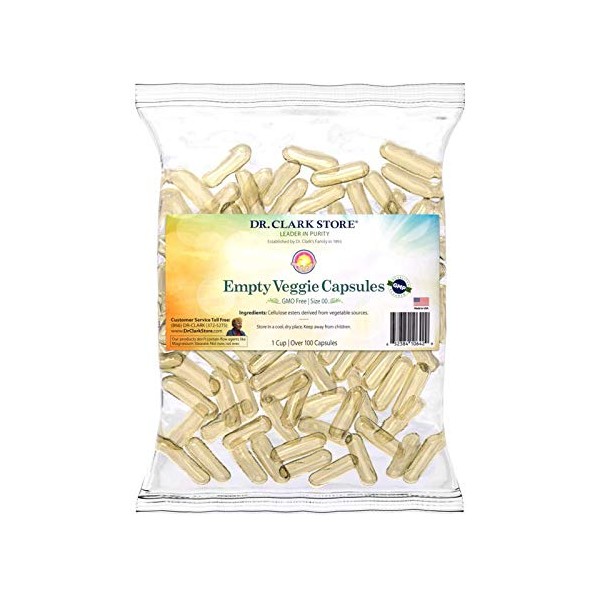 Empty Vegetarian Capsules Size: 00, 1 Cup, Over 100 Capsules