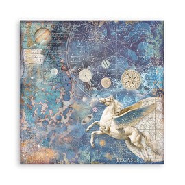 Stamperia International SBBL123 Scrapbooking Pad - Maxi Background Selection - Cosmos Infinity, Multi-Colour, 12 x 12 Inch