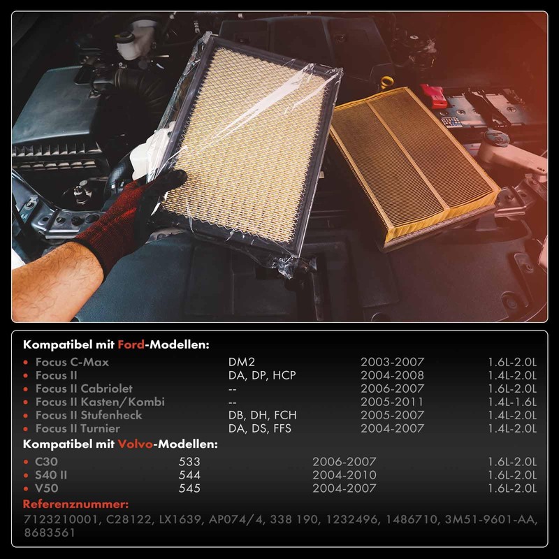 Frankberg 2 x Air Filter Compatible with C30 533 1.6L-2.0L
