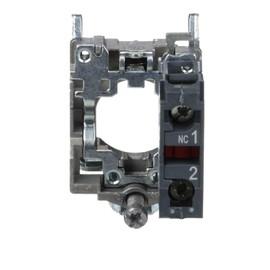Schneider Electric - Single Contact Block with Body Fixing Collar for Harmony XB4/ZB4 22mm Push Button | XB4B Operators, Slow-Break Contact Operation, Zamak Metal, Screw Clamp Terminal, 1NO, ZB4BZ102