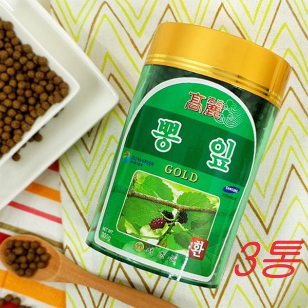 Korea Ginseng Distribution Corporation Mulberry pills Domestic mulberry silkworm mulberry leaf upper leaf powder powder pills 300g / 한국인삼유통공사 뽕나무환 국내산 뽕나무 누에 뽕잎 상엽 분말 가루 환 300gX3통