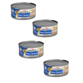 Generic SOL MAR Canned White Chicken - 98% Fat Free Gluten Free High Protein Chunk White Chicken Salads Sandwiches Wraps Bowls Bonus Item Euiote Pack of 4