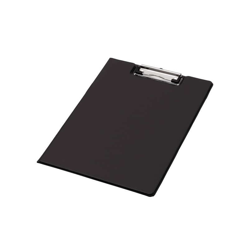 Q Connect Foolscap/A4 PVC Foldover Clipboard - Black