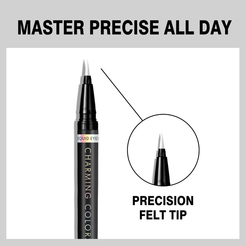 Music Flower Liquid Eyeliner, Waterproof and Smudge-proof Liquid Eyeliner Pen,