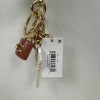 Coach Key Cluster Bag Charm Keychain Gold Pink White Multi
